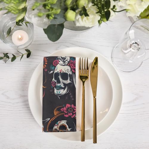 Servilletas de Tela Mexican Day of The Dead Set x4 miniatura 6