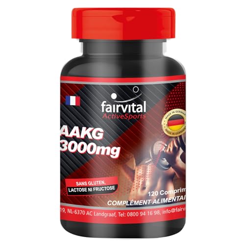 Fairvital | AAKG 1000mg L-Arginine-Alpha-Céto-glutarate - Vegan - Haute biodisponibilité - 120 comprimés