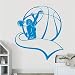 Pallacanestro Adesivo Sport Vinile Adesivo Camera da letto per bambini Ragazza Stanza per giovani Sala da basket Interior Design Arte creativa Murale 42x46cm