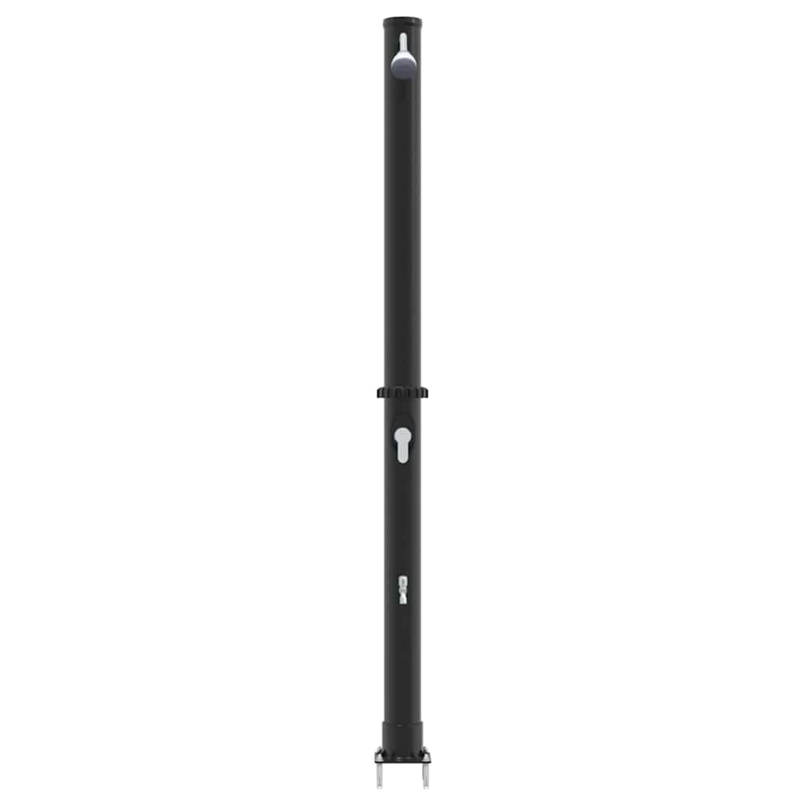Doccia Solare da Esterno Nero 217 cm PVC e Alluminio