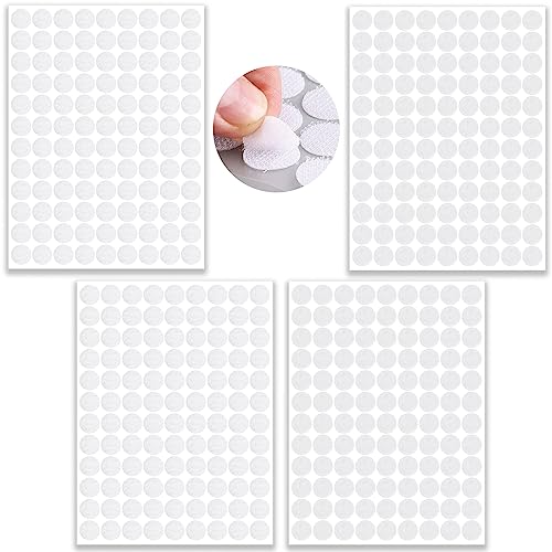 LABUYI 400 Stück Klettpunkte Selbstklebend 10mm,200 Paar Klett Klebepunkte,Self Adhesive Klett Klebe Punkte,Hook and Loop Dots(Weiß)