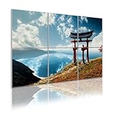 Art Acoustic Panels Japanese traditional gate symbol Shintoism Natural landscape 3D render 6 Pack Decorative Sound Absorbing Wall Panels 72x48' Noise Canceling Soundproof Padding Room Decor for Office