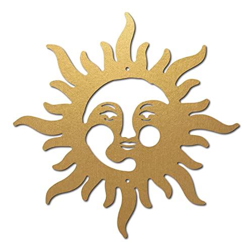 CREATCABIN Sun Metal Wall Art Sunburst Decoración de Pared de Hierro para Colgar En la Pared, Adorno de Metal, Escultura para Balcón, Jardín, Hogar, Sala de Estar, Cocina, Dormitorio, Decoración Al