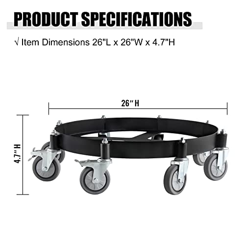 Carretilla para barriles 2000 lbs con 8 ruedas giratorias miniatura 2