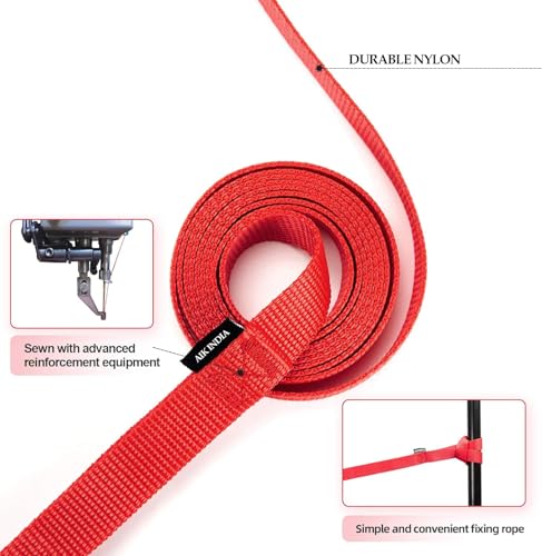Image of Dog Neck Collar Belt and Leash for Medium Dogs, Dog Stylish Nylon Leash Belts with Bell - Beagle, Pug, Boxer, Shiba Inu, Tibetan Terrier, Indian Spitz (Medium, Red)