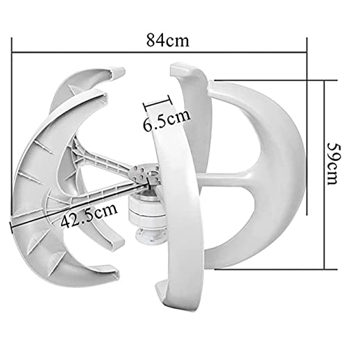 12V/24V/48V 500W Turbina Eólica Lanterna Vermelha Gerador de Vento Vertical 5 Folhas Kit Turbina Eól