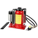 20 Ton Heavy Duty Low Profile Jack-44,000 Lbs Capacity, Pneumatic Air Hydraulic Bottle Jack with Manual Hand Pump w/Leak-Proof Welded Structure & Overload Valve, for Trucks, SUVs, RV Auto, 10.2