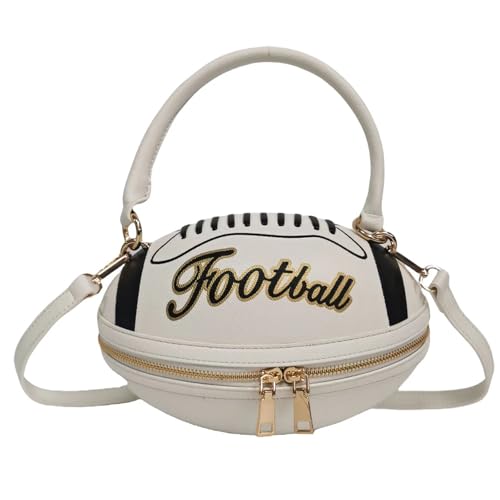 Image of Women Rhinestone Football Shaped Handbag Chain Crossbody Shoulder Bag Football Purse | Rugby, Unique, Novelty, Football