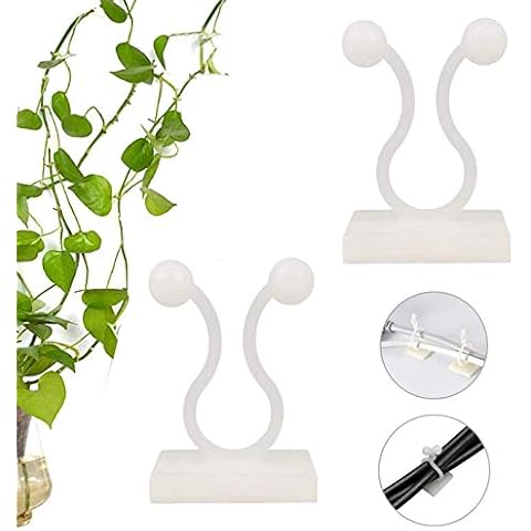 Plant Climbing Wall Fixture Clips, 100 Pcs Invisible Wall Vines Fixture Wall Sticky Hook, Vine Plant Climbing Wall Fixer with Self-Adhesive Hook for Home Decoration, Wire Fixing (100 Pcs KL-1) Cover
