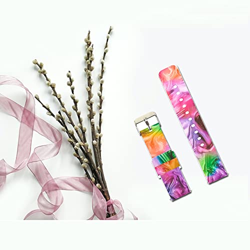 Augstci Silicone Band Compatible With Garmin Vivoactive 4/Garmin Venu 2 Smartwatch, 22Mm Quick Release Fadeless Pattern Printed Replacement Watch Band For Fossil Gen 5 Julianna/Carlyle, Red #TOP5