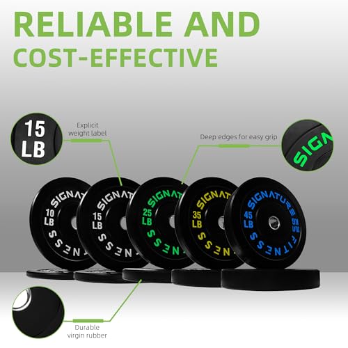 Fitvids Olympic Bumper Plates Set, 2" Weight Plates for Strength Training & Weightlifting, 260LB Set (10LB, 15LB, 25LB, 35LB, 45LB), Multiple Packages image 3