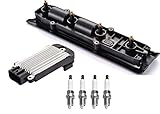 ENA Ignition Coil Pack with Ignition Control Module and Set of 4 Spark Plugs Compatible with Saturn...