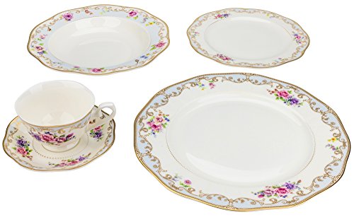 6417-24K-Gold-Plated-Dinnerware-Set-Dinner-Service-for-Four-20-Piece-Set-4-Dinner-Plates-4-Soup-Plates-4-Dessert-Plates-4-Tea-Cups-with-4-Saucers