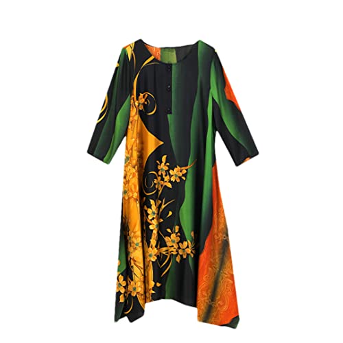 Robe ample en soie col rond pour sublimer les formes généreuses en taille 4XL