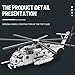 ConGamefun Gifts for Guys，Military Aircraft Model for Adults，1/35 Scale CH-53E Super Stallion Helicopter Model Toy, MOC Collectible Display Aircraft Gifts for Teens Adults (2192Pcs)
