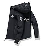 Generisch Veste de loisirs pour homme avec capuche amovible pour l'extérieur et la ville | M.a.n Truck imprimé 3D | Respirant et léger Fermeture éclair, Noir , M