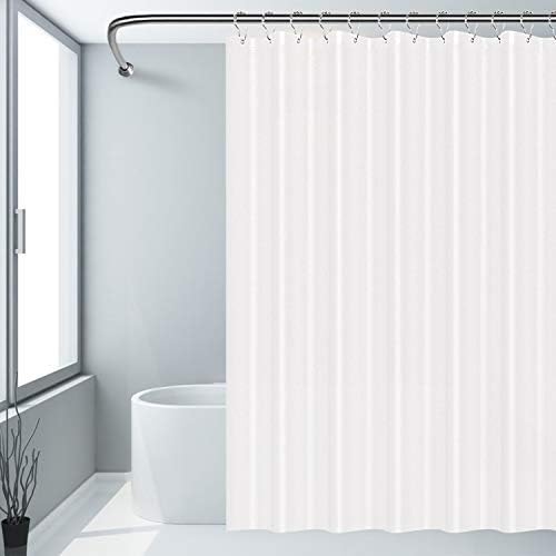 Kikcoin White Shower Curtain Liner, 72x72 inch EVA 8G Thick Shower Curtains for Bathroom, Waterproof Shower Curtains