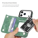 Vaburs for iPhone 18 Pro/17 Pro Wallet Case Mandala Pattern, Dark Green - Image 4