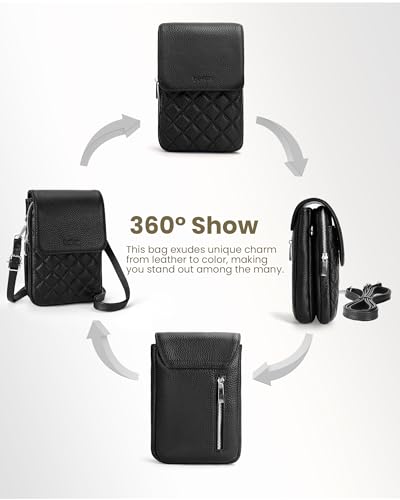 Image of befen Genuine Leather Crossbody Bags for Women, Cell Phone Cross body Purse Bag with RFID Blocking Card Slots