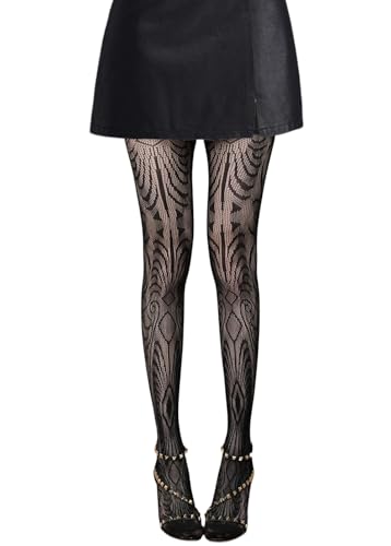 Image of Mrotrida Women's Fire Patterned Fishnet Tights Sexy Elastic Blaze Pantyhose Leggings Fire Mesh Stockings