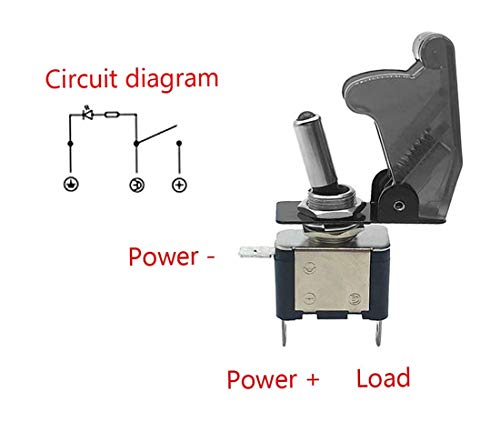 image for iJDMTOY Aircraft Style Red Cover w/Red LED Indicator Light 12V/20A On/