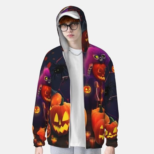 Chaqueta de protección solar hombre con capucha negra miniatura 3