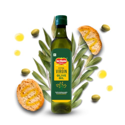 Image of Del Monte Extra Virgin Olive Oil (Imported) | Cold Extracted | Ideal for Salad Dressing, Paratha & Marinating | Cholesterol & Trans Fat-Free, Natural Antioxidants, Rich in Vitamin E & K | 250ml