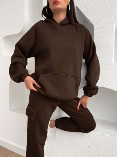 Image of KOTTY Women's Fleece Tracksuit | Comfortable Winter Coordset with Joggers & Hoodie | Soft Workout Wear for Walking, Trekking & Gym