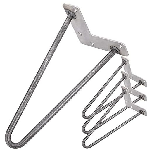 PrimeMatik - Ben för bord och möbler vintage stil Stålben 2 stolpar 30 cm 4-pack