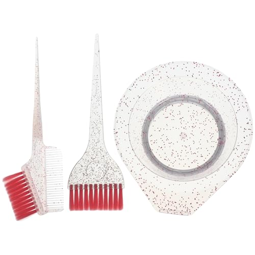FOMIYES 1 Juego Cepillo y Tazón para Coloración Herramientas de Tinte para Pelo Kit de Coloración para Salón y Casa Cepillo Flexible y Tazón con Escalas para Mechas y Decoloración