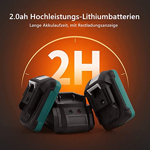 Anbull Akku-Stichsäge (18V Lithium-Lonen, Gehrungsschnitt 45°, 4Gang-Schneidemodus, Komplettset mit 2x 2.0Ah Akku… – Bild 3