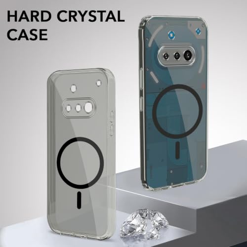 Image of Jkobi Lifetime Anti-Yellow MagSafe Compatible Clear Back Cover Case for Nothing Phone 3A 5G (Sleek Hard Crystal | Shockproof and Camera Protection)