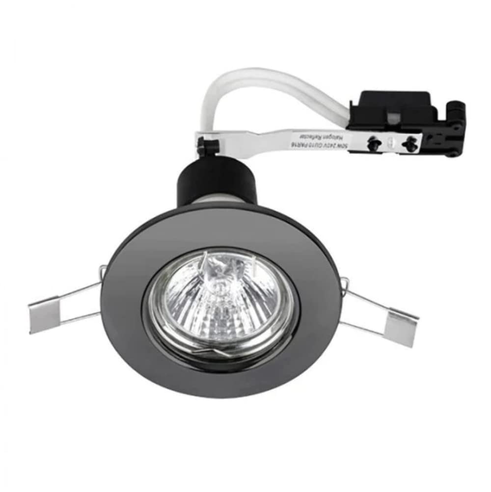 Minisun Black Chrome | Modern Recessed Gu10 Ceiling Downlight Fitting | Ceiling Lighting, Home Décor & Improvement Essential | Mains Wired