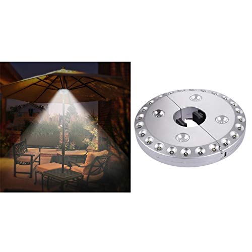 Homyl Luz branca do pólo do guarda-chuva do diodo emissor de luz do pátio para o gramado do jardim d