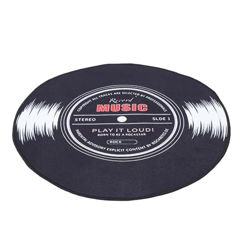 MAGICLULU Alfombra Redonda Musical Antideslizante de Poliéster Estilo Retro Vintage para Sala y Baño, Lavable y Fácil Mantenimiento, Tapete Decorativo Clásico