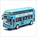 AUTOS Simulation Classic 1:50 Londoner Doppeldecker-Bus-Modell, Sound und Licht für Kinder, Zurückziehen-Cartoon-Spielzeugbus-Spielzeugauto, Weihnachtskinder,Blue,19.5CM*8CM*5CM