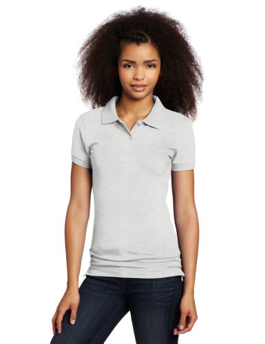 Lee Uniforms Juniors Stretch Pique Polo, Heather Grey, XX-Large