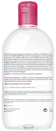 Bioderma créaline h2o ts solution micellaire démaquillante visage 500ml - vue 4