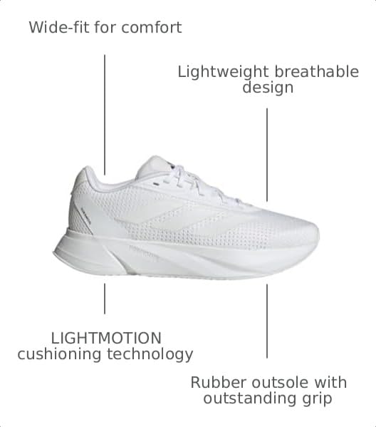 Image of adidas Women's Duramo SL, White /White /Grey (Wide), 6.5