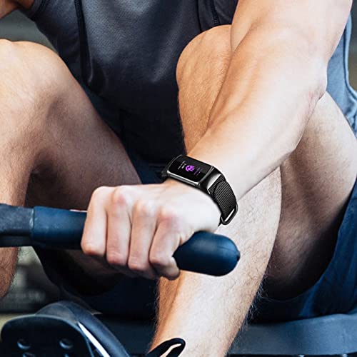 Fintie Pulseiras de nylon compatíveis com Fitbit Charge 6/5, pulseira esportiva macia respirável par