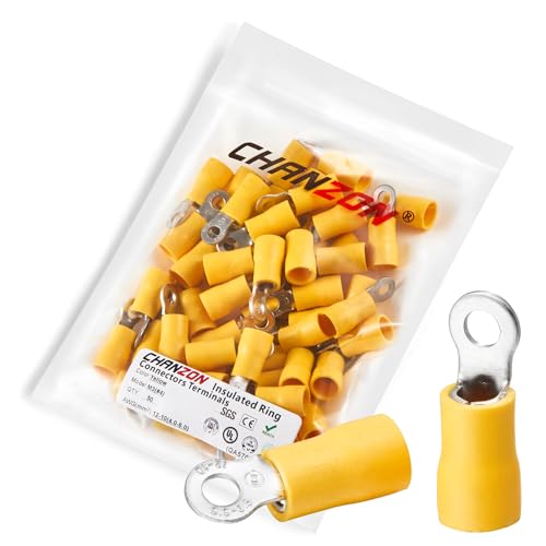 Chanzon �C�G���[ �����O�[�q - #4 M3-50 �� UL ���X�g�≏ PVC �A�C���b�g ���C�� �R�l�N�^ 12-10AWG �Q�[�W�d�C�����R�l�N�^ �{�[�g �g���b�N �X�e���I �ԗp