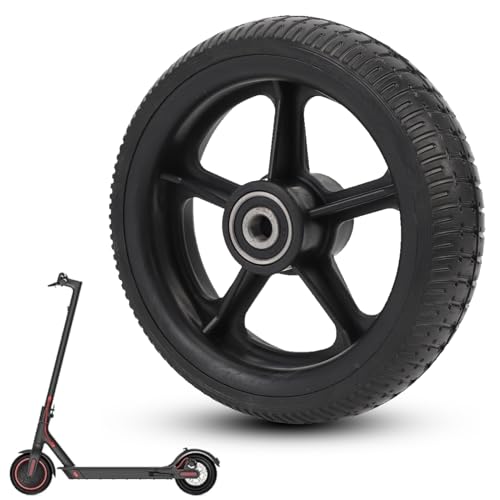 Electric Scooter Rear Wheel Assembly, 165mm/6.5in Rubber Scooter Rear Tire Wheel Shockproof Anti Slip Solid Tires Hub Tyre for Replacement