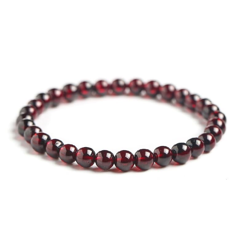 6mm 8mm 10mm 12mm Naturalne ciemne granatowe bransoletki z koralików dla mężczyzn i kobiet (Size : 10mm, Color : 5A Garnet)