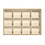 BOCAR Bamboo Drawer Compartment Jewelry Display Showcase Stackable Organizer Holder for Necklace Bra