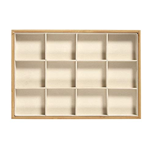 Bocar Bamboo Drawer Compartment Jewelry Display Showcase Stackable Organizer Holder For Necklace Bracelet Ring Earring (Zz-12G-Beige) #TOP11
