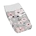 Sweet Jojo Designs Grey Watercolor Floral Girl Baby Nursery Changing Pad Cover - Blush Pink Gray and White Shabby Chic Rose Flower Polka Dot Farmhouse