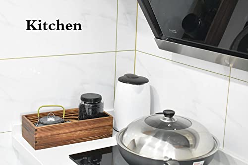 Farmhouse Rustic Bathroom Decor Box Funny Toilet Paper Tank Storage Basket, Toilet Paper Holder Wooden Decorative Box Perfect For Kitchen Table Countertop Utensil Farmhouse (Brown) #TOP2