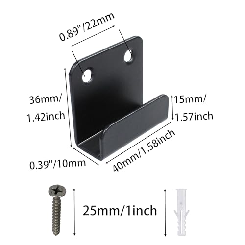 Image of 12 Pcs Stainless Steel Tile Display Hanger, Heavy Duty Wall Mounted Bracket Hooks for Ceramic Tiles, Mirrors, Picture Frames, Black, 0.39 inch Inner Width