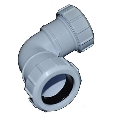 Compression 40mm Waste Pipe 90 Degree Bend - Pack of 2 Cover