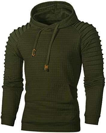 Men's Outerwear Light Jackets Autumn Long Sleeve Plaid Hoodie Sweatshirt Top Tee Blouse